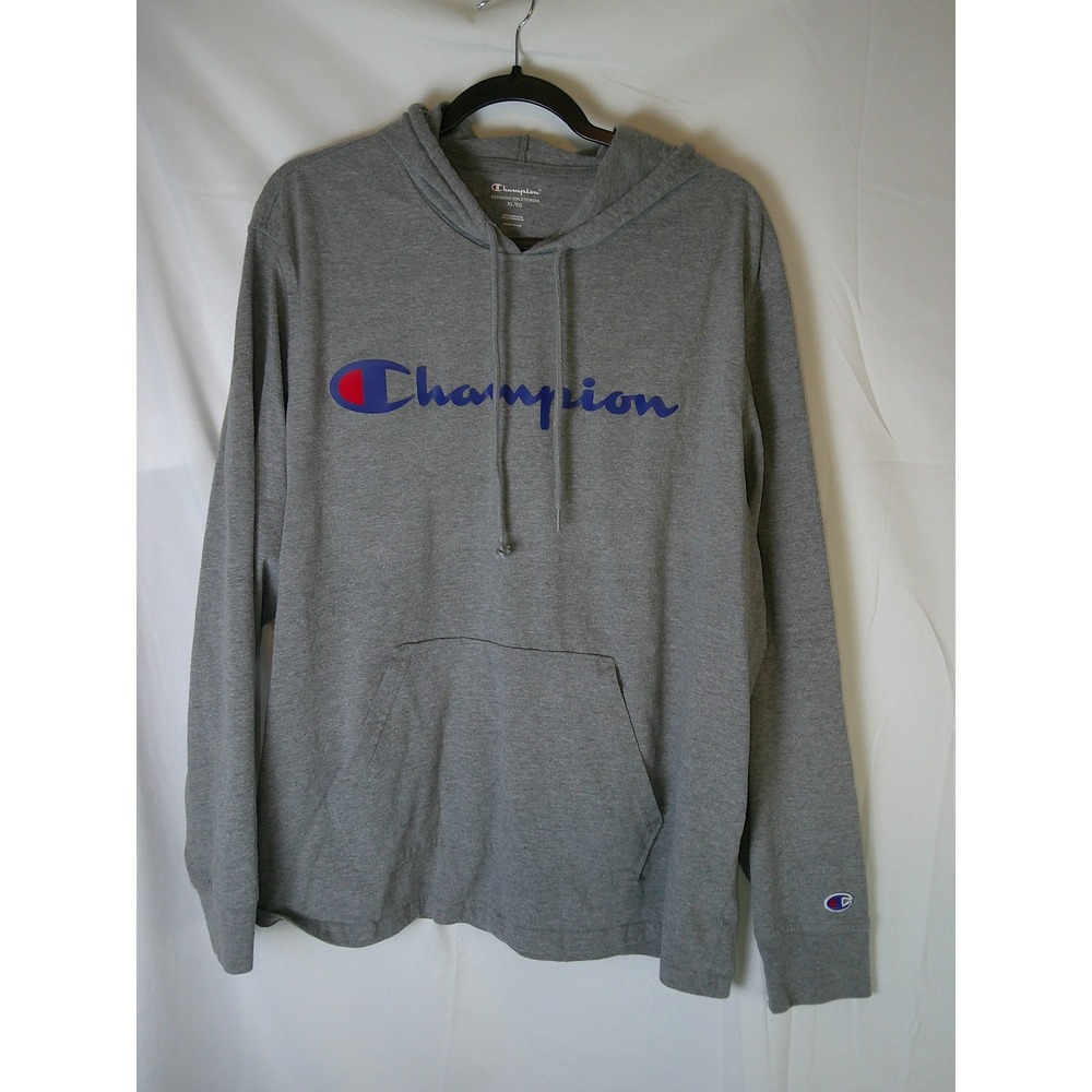 Champion Gray Hoodie Athleticwear Pullover Long Sleeve Hooded Lt Sweatshirt XL